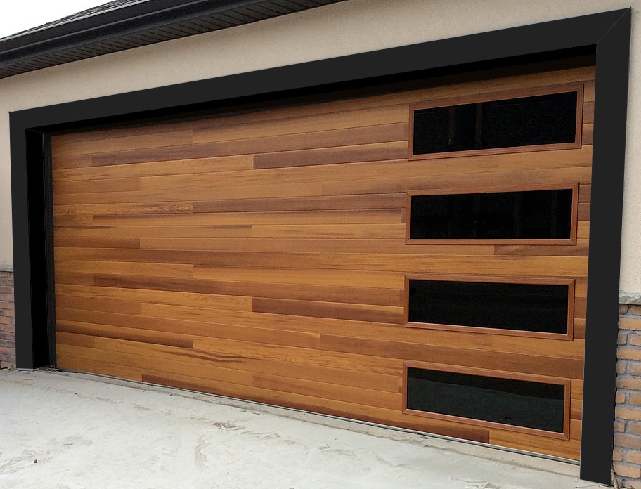 Wooden Slat Garage Door