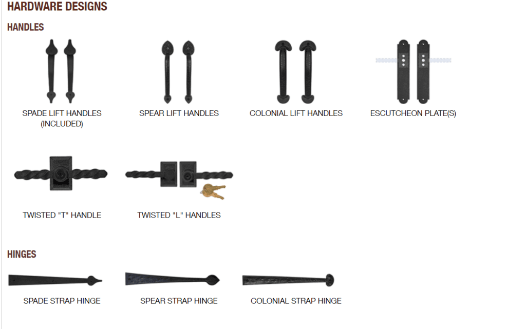 GALLERY HARDWARE OPTIONS