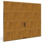 wood grain steel garage door