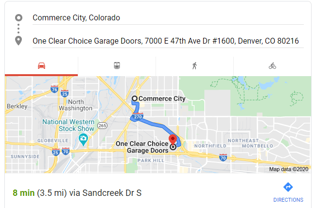 commerce city garage doors directions to one clear choice garage doors